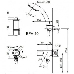 Ảnh công trình thực tế Vòi Sen Tắm INAX BFV-10-2C Nước Lạnh