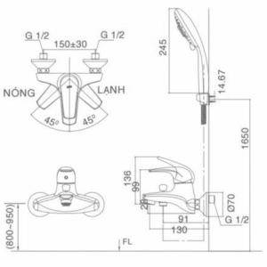 Ảnh công trình thực tế Vòi Sen Tắm INAX BFV-3003S-3C Nóng Lạnh Tay Sen Massage