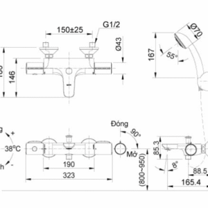 Ảnh công trình thực tế Vòi Sen Tắm INAX BFV-3413T-7C Nhiệt Độ