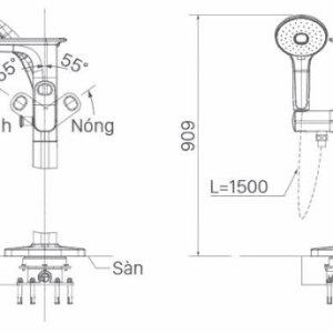 Ảnh công trình thực tế Vòi Xả Sen Tắm INAX BFV-656S Đặt Sàn