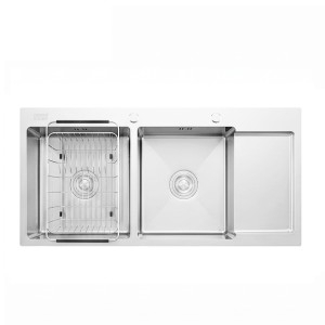 Chậu Rửa Chén Inox Caesar KSH22H100SX 2 Hộc 1000x480mm Có Bàn Ráo