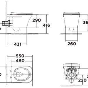 Ảnh công trình thực tế Bồn Cầu AMERICAN STANDARD WP-2131 Treo Tường Nắp Êm