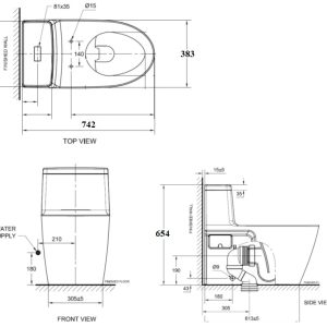 Ảnh công trình thực tế Bồn Cầu AMERICAN STANDARD VF-1808 1 Khối Nắp Êm