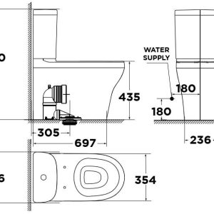 Ảnh công trình thực tế Bồn Cầu AMERICAN STANDARD 2309-WT 2 Khối Nắp Êm