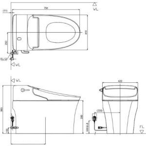 Ảnh công trình thực tế Bồn Cầu Điện Tử AMERICAN STANDARD WP-5017 1 Khối Nắp Êm Aerozen G2