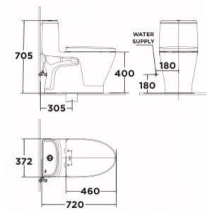 Ảnh công trình thực tế Bồn cầu 1 khối nắp rửa cơ American Standard VF-1863SW