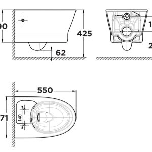 Ảnh công trình thực tế Bồn cầu treo tường American Standard WP-2265