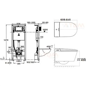 Ảnh công trình thực tế Bồn Cầu Thông Minh American Standard WP-7391 (WP7391)Treo Tường Aero – Lite