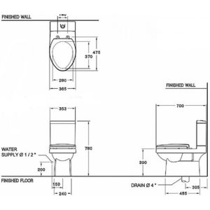 Ảnh công trình thực tế Bàn Cầu COTTO C1182(CN1) 2 Khối 3×3-E