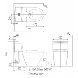 Ảnh công trình thực tế Bồn Cầu Nắp Điện Tử INAX AC-909R/CW-KB22AVN