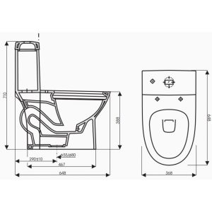 Ảnh công trình thực tế Bồn Cầu Thiên Thanh Water CK67 Toilet 1 Khối Xả Nhấn