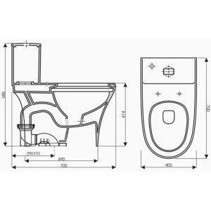 Ảnh công trình thực tế Bồn Cầu Thiên Thanh Venus CK86 Toilet 1 Khối Xả Nhấn