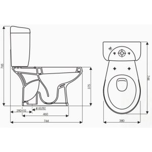 Ảnh công trình thực tế Bồn Cầu Thiên Thanh Ruby I CD0725 Toilet 2 Khối Xả Gạt