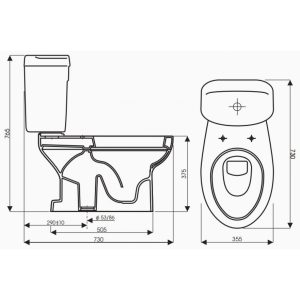 Ảnh công trình thực tế Bồn Cầu Thiên Thanh King CD4829 Toilet 2 Khối Xả Nhấn