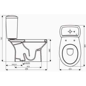 Ảnh công trình thực tế Bồn Cầu Thiên Thanh Sand CD6464 Toilet 2 Khối Xả Nhấn