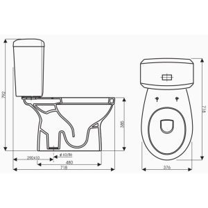 Ảnh công trình thực tế Bồn Cầu Thiên Thanh Waves CD7062 Toilet 2 Khối Xả Nhấn