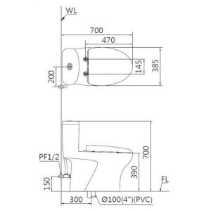 Ảnh công trình thực tế Bồn Cầu CAESAR C1394 (CD1394) Một Khối Nắp Êm