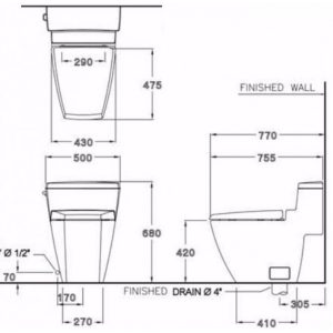 Ảnh công trình thực tế Bồn Cầu COTTO C10187 Một Khối Hercules Xả Gạt