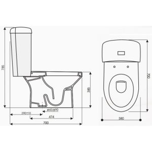 Ảnh công trình thực tế Bồn Cầu Thiên Thanh Peach CD0808 Toilet 2 Khối Xả Nhấn