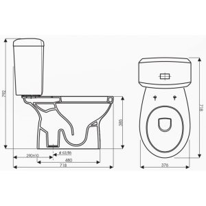 Ảnh công trình thực tế Bồn Cầu Thiên Thanh Waves CD7062G Toilet 2 Khối Xả Gạt