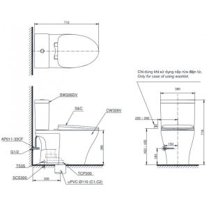 Ảnh công trình thực tế Bồn Cầu Điện Tử TOTO CS326DW16 Nắp Rửa Washlet TCF23410AAA C2