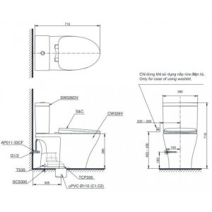 Ảnh công trình thực tế Bồn Cầu Điện Tử TOTO CS326DW18 Nắp Rửa Washlet TCF23710AAA C2 Simple