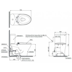 Ảnh công trình thực tế Bồn Cầu Điện Tử TOTO CS838CDW23 Nắp Washlet TCF47360GAA Dòng S7 Giấu Dây