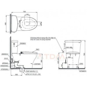 Ảnh công trình thực tế Bồn Cầu Điện Tử TOTO CS986GW18 Nắp Rửa Washlet TCF23710AAA C2 Simple