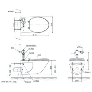 Ảnh công trình thực tế Bồn Cầu TOTO CW550 TC393VS TS153S TV150NSV6J Van Xả Gạt Tay