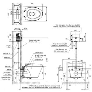Ảnh công trình thực tế Bồn Cầu Treo Tường Xả Tự Động TOTO CW822RFVA1/TC600VS/TREF35L2A/WH005A