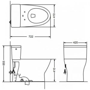 Bồn Cầu Điện Tử TOTO MS188VKW23/T53P100VR Nắp Washlet TCF47360GAA S7