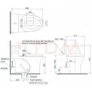 Ảnh công trình thực tế Bồn Cầu Điện Tử TOTO MS885DW18 Nắp Rửa Washlet TCF23710AAA C2