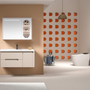 Ảnh công trình thực tế Bộ Tủ Chậu Lavabo Nhựa PVC MOWOEN MW2711-100 1000mm
