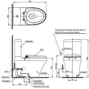 Ảnh công trình thực tế Bồn Cầu Điện Tử TOTO CS948DW7#XW Kèm Nắp Rửa Điện Tử WASHLET Dòng C2 – TCF6631A (220V)