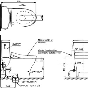 Ảnh công trình thực tế Bồn Cầu Điện Tử TOTO CS986GW11#XW Kèm Nắp Rửa Điện Tử WASHLET Dòng S7 – TCF4911Z (220V)