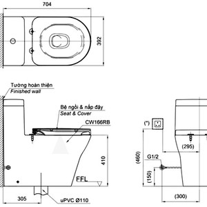 Ảnh công trình thực tế Bồn Cầu Điện Tử TOTO CW166RB#XW/TCF34320GAA#NW1/T53P100VR Kèm Nắp Rửa Điện Tử WASHLET Dòng S5 – TCF34320GAA (220V)