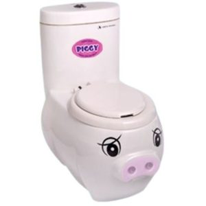 Ảnh công trình thực tế Bồn Cầu Trẻ Em Thiên Thanh Piggy 1 Khối Xả Nhấn