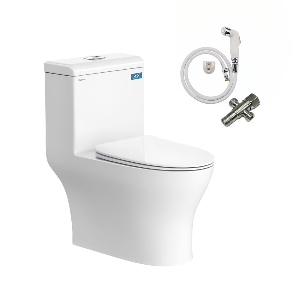 Bồn Cầu VIGLACERA V45M 1 Khối Nắp Êm Tặng Xịt