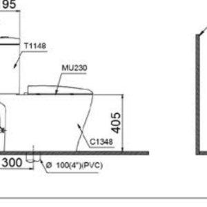 Ảnh công trình thực tế Bồn Cầu CAESAR CD1348/TAF400H 2 Khối Nắp Điện Tử