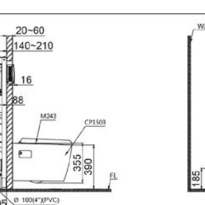 Ảnh công trình thực tế Bồn Cầu CAESAR CPT1503 Treo Tường Thùng Nước Âm Tường Nắp Êm