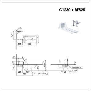 Ảnh công trình thực tế Bồn Cầu Xổm CAESAR C1230/BF449 Kèm Bộ Xả Gạt Tay