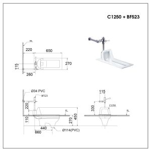Ảnh công trình thực tế Bồn Cầu Xổm CAESAR C1250/BF446 Kèm Bộ Xả Gạt Tay