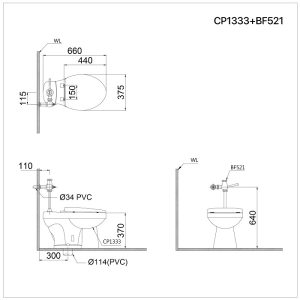 Ảnh công trình thực tế Bồn Cầu Xổm CAESAR CP1333/BF443 Kèm Bộ Xả Gạt Tay