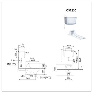 Ảnh công trình thực tế Bồn Cầu Xổm CAESAR CS1230 Kèm Thùng Nước Treo Tường
