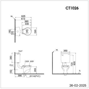 Ảnh công trình thực tế Bồn Cầu CAESAR CT1026 Trẻ Em 2 Khối Nắp Êm