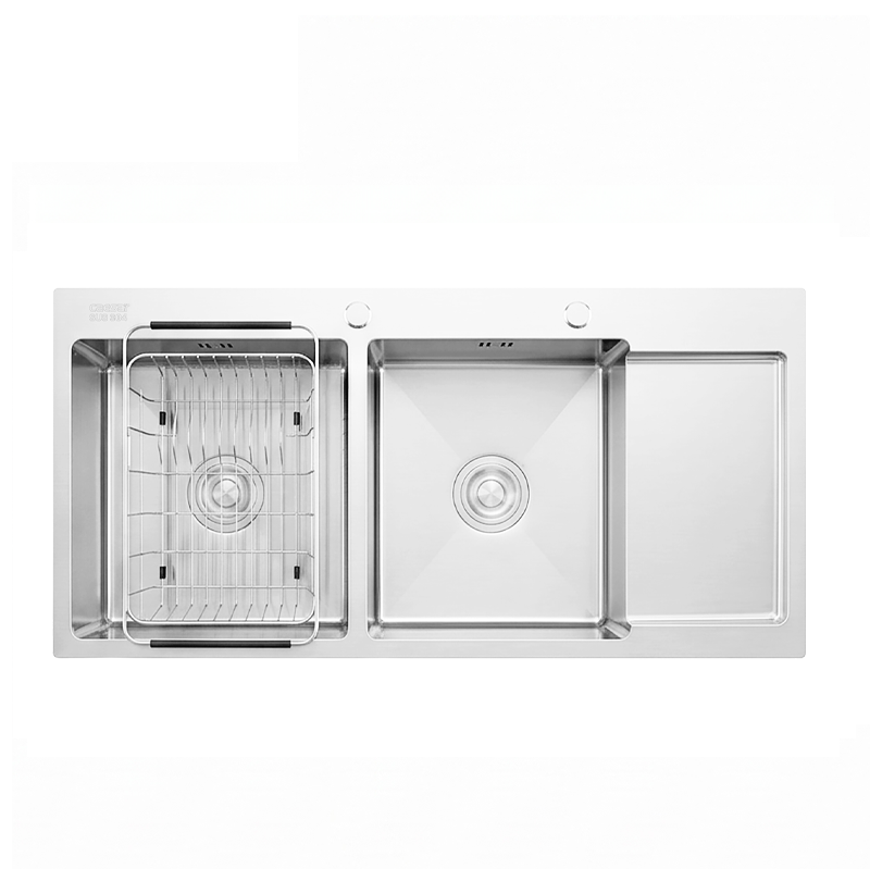 Chậu Rửa Chén Inox Caesar KSH22H100SX 2 Hộc 1000x480mm Có Bàn Ráo