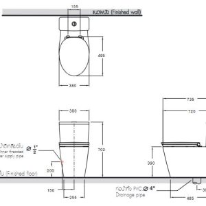 Ảnh công trình thực tế Bồn Cầu COTTO C110507 1 Khối Nắp Êm