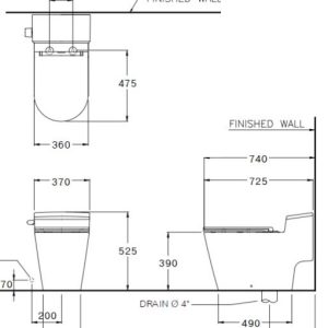Ảnh công trình thực tế Bồn Cầu COTTO C103347 1 Khối Nắp Êm Xả Gạt