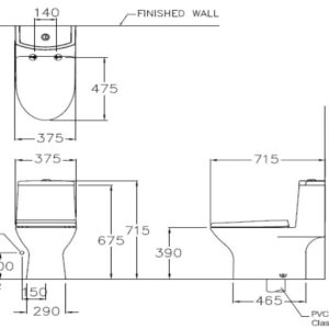 Ảnh công trình thực tế Bồn Cầu COTTO C1053 1 Khối Nắp Êm
