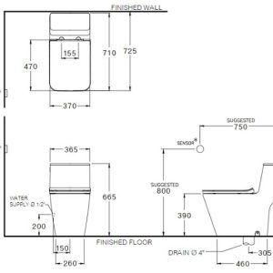 Ảnh công trình thực tế Bồn Cầu COTTO C103257 1 Khối Cảm Ứng Không Chạm
